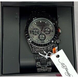 Ed Hardy Women's Black Rhinestone Watch